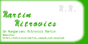 martin mitrovics business card